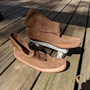 New leather moccasin ankle boots